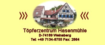 Tpferzentrum Hasenmhle, das Keramikparadies in 74189 Weinsberg, Baden Wrttemberg